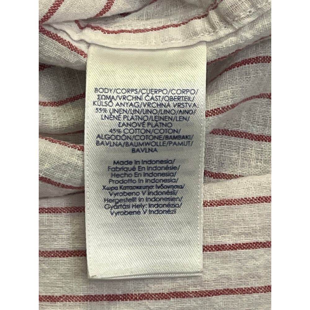 Chaps Striped Linen Blend Button Front Blouse Wom… - image 7